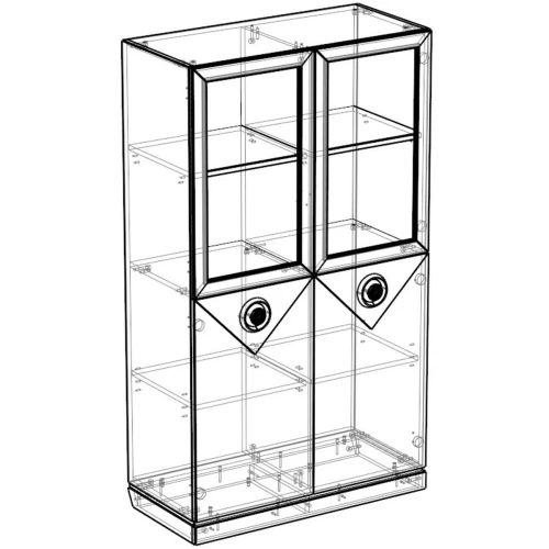 Шкаф-витрина низкая Капри, бежевая