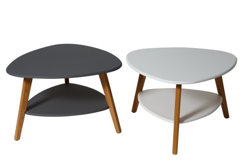 Стол журнальный Бруклин белый/дуб светлый