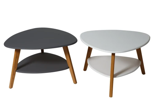 Стол журнальный Бруклин белый/дуб светлый