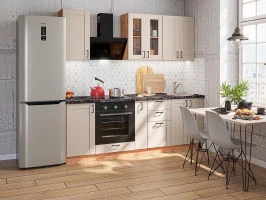 Прямая модульная кухня Лофт-07 Cream Silk Дуб вотан 2140*2200*600