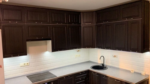 Угловая кухня Прага венге на заказ 3.9х1.9 м. по размерам заказчика