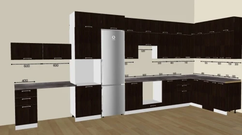 Угловая кухня Прага венге на заказ 3.9х1.9 м. по размерам заказчика