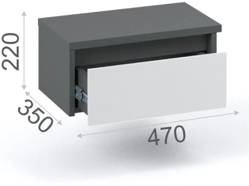 Тумба «Мишель» 1ящ (2шт), Антрацит/Белый жемчуг