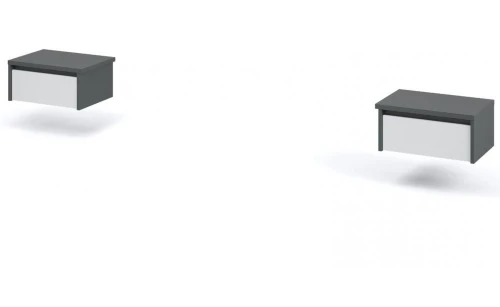 Тумба «Мишель» 1ящ (2шт), Антрацит/Белый жемчуг