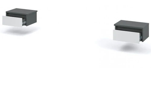 Тумба «Мишель» 1ящ (2шт), Антрацит/Белый жемчуг