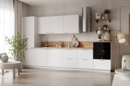 Готовая кухня КГ 3600 ПВХ, Белый софт матовый Арника РМ в.11