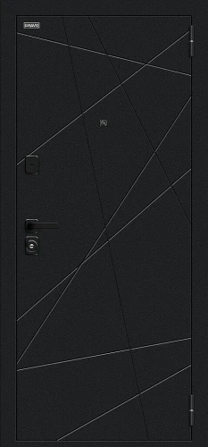 Входная дверь BRAVO Граффити-5/SBlack Букле черное/Slate Art