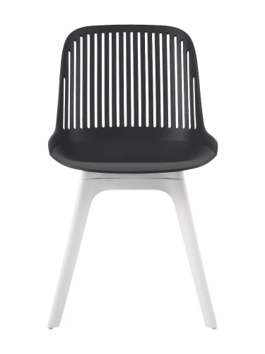 DC271 Стул пластиковый, ЧЕРНЫЙ, ноги белые