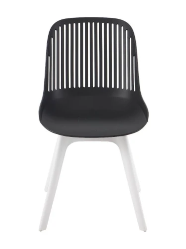 DC271 Стул пластиковый, ЧЕРНЫЙ, ноги белые