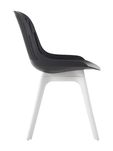 DC271 Стул пластиковый, ЧЕРНЫЙ, ноги белые