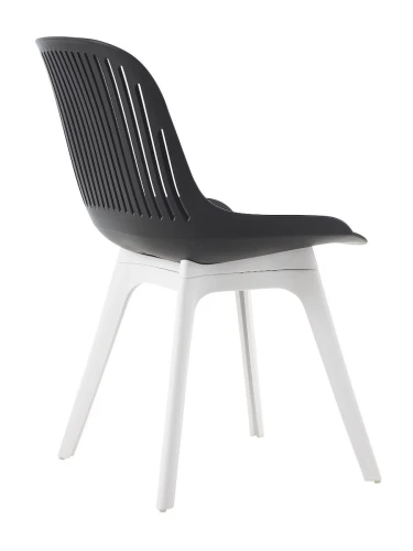 DC271 Стул пластиковый, ЧЕРНЫЙ, ноги белые