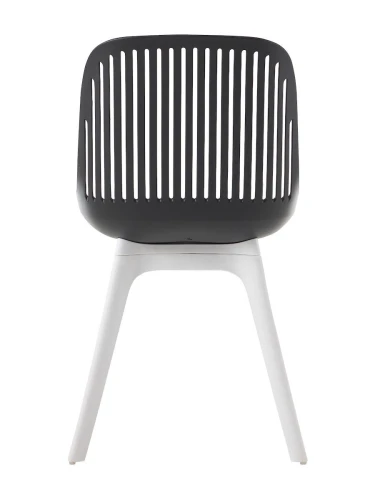 DC271 Стул пластиковый, ЧЕРНЫЙ, ноги белые