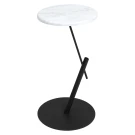 Стол приставной круглый МеталлАрт М015 белый мрамор/черный