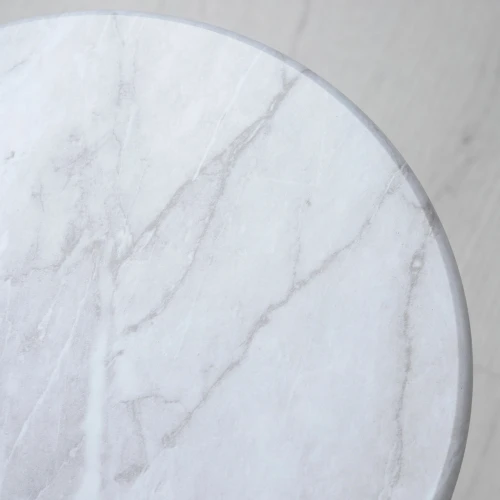 Стол приставной круглый МеталлАрт М015 белый мрамор/черный