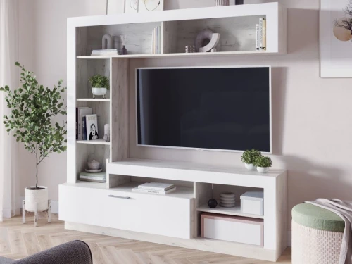 Стенка «Гавана», Софт вайт/Дуб крафт белый