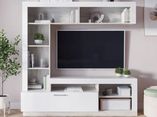 Стенка «Гавана», Софт вайт/Дуб крафт белый