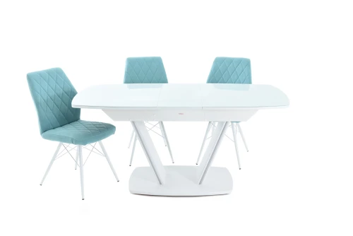 Стол Дрезден, Белый/Белый матовый шагрень