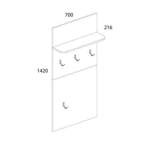 Вешалка, TAURUS, цвет белый\дуб вотан