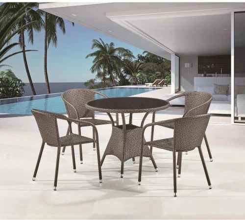Комплект плетеной мебели T197ANS-W53/Y137C-W53 Brown 4Pcs