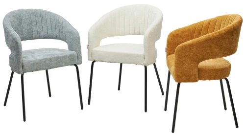 Стул SNUG 3018-01 белый, шенилл / черный каркас, ®DISAUR