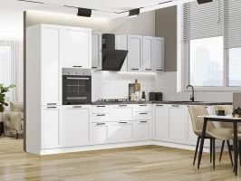 Кухонный гарнитур Нео-03 Grey Silk/White Silk