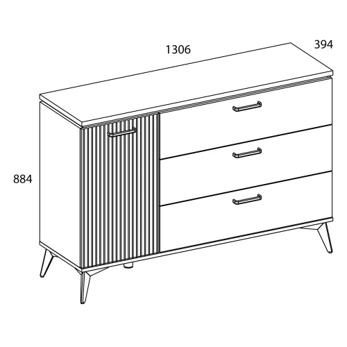 VINATI, Тумба 1D3S. Цвет ПЕРСИДСКИЙ ЖЕМЧУГ/ АМАРОК