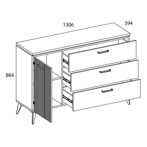 VINATI, Тумба 1D3S. Цвет ПЕРСИДСКИЙ ЖЕМЧУГ/ АМАРОК