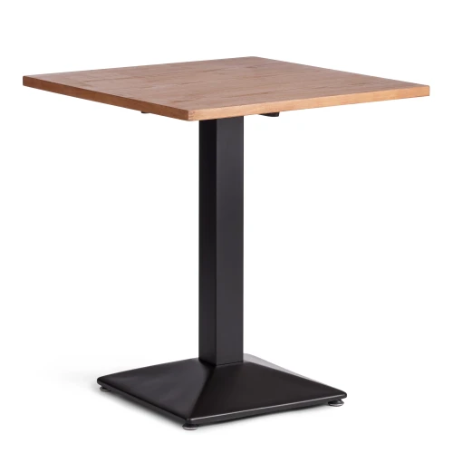 Стол RAGNAROK  дерево вяз/железная опора, 70х70х76 см, груша №3/черная опора