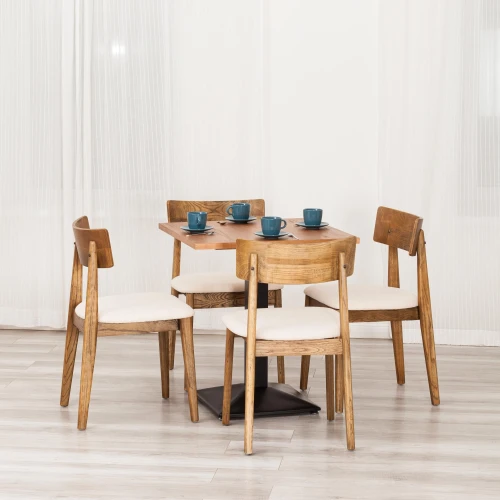 Стол RAGNAROK  дерево вяз/железная опора, 70х70х76 см, груша №3/черная опора