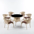 Обеденная группа из искусственного ротанга ЭММА «EMMA» + 6 кресел Греция Wood Обеденная группа из искусственного ротанга ЭММА «EMMA» + 6 кресел Греция Wood