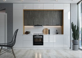 Модульная кухня Эстетик/Хелмер 3400 Магнолия/Бетон МДФ прямая