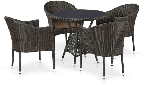 Комплект плетеной мебели T707ANS/Y350-W53 4Pcs Brown