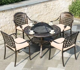 Комплект мебели  из литого алюминия Vesuvius с мангалом