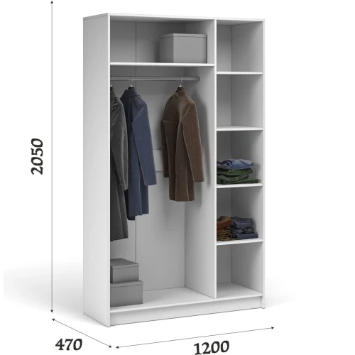 Шкаф «Чикаго» 3д, белый