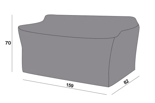 Защитный чехол на диван Касабланка, двухместный 159×82×70 см, цвет серый
