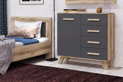 Комод 900 Вега Скандинавия лиственница темная