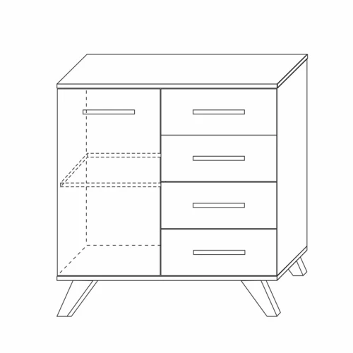 Комод 900 Вега Скандинавия лиственница темная