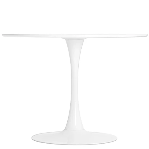 SQT-1 Стол обеденный БЕЛЫЙ D80, столешница МДФ, основание металл белый