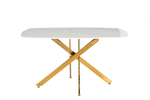 Стол обеденный Элис Рэк BS1803-140WT,140х80х76 см, белый/золото