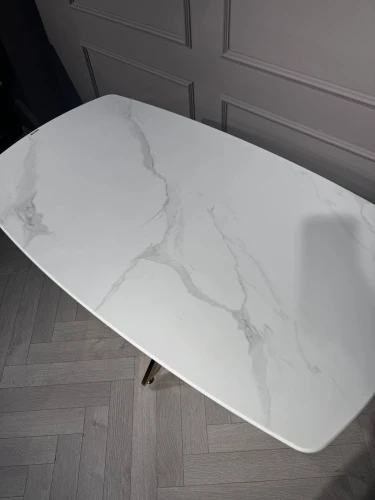 Стол обеденный Элис Рэк BS1803-140WT,140х80х76 см, белый/золото