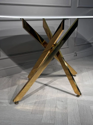 Стол обеденный Элис Рэк BS1803-140WT,140х80х76 см, белый/золото