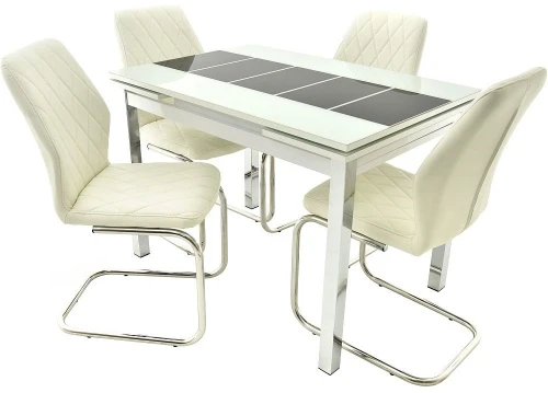 Стол «Шанхай» каре, бело-черный