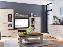 Стенка «Мэдисон» с комодом, Дуб эндгрейн/дуб экспрессив бронзовый