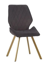 DC233 Стул мягкий поворотный 360, ГРАФИТ#M420-12 велюр, каркас металл, шампань КВАДРАТ