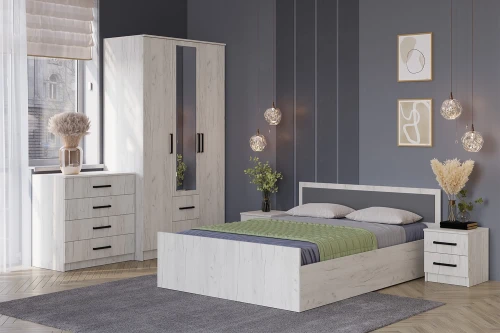 Шкаф 3-х створчатый Фиеста, Дуб крафт белый