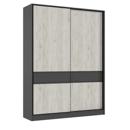 Шкаф-купе Роджина (1800), Графит, Дуб крафт белый