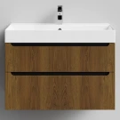 Тумба Бонум 1, 85 подвесной, Дуб цвет 5 Vodok с раковиной в комплекте