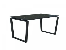 Стол компьютерный Юта 55.09 Мрамор черный/Черный