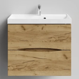 Тумба Лайт 70 подвесной, Дуб Тортуга ПВХ 2357-43 Vodok с раковиной в комплекте