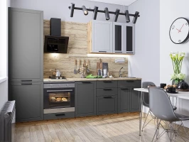 Модульная прямая кухня Глетчер-04 Гейнсборо Силк/Маренго Силк